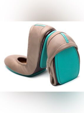 Tieks Italian Leather Taupe Ballet Flats Size 8